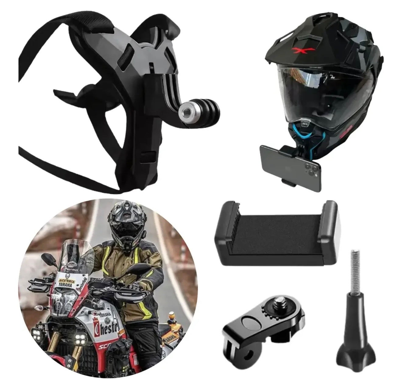 Soporte de Cámara y Celular para Casco