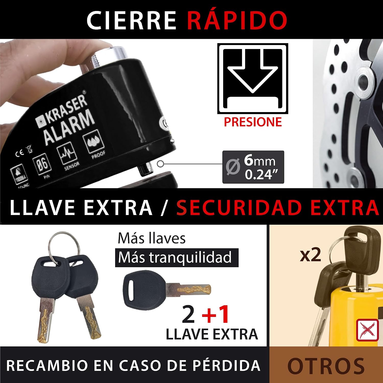 Candado de Alarma Liviano con Recordatorio