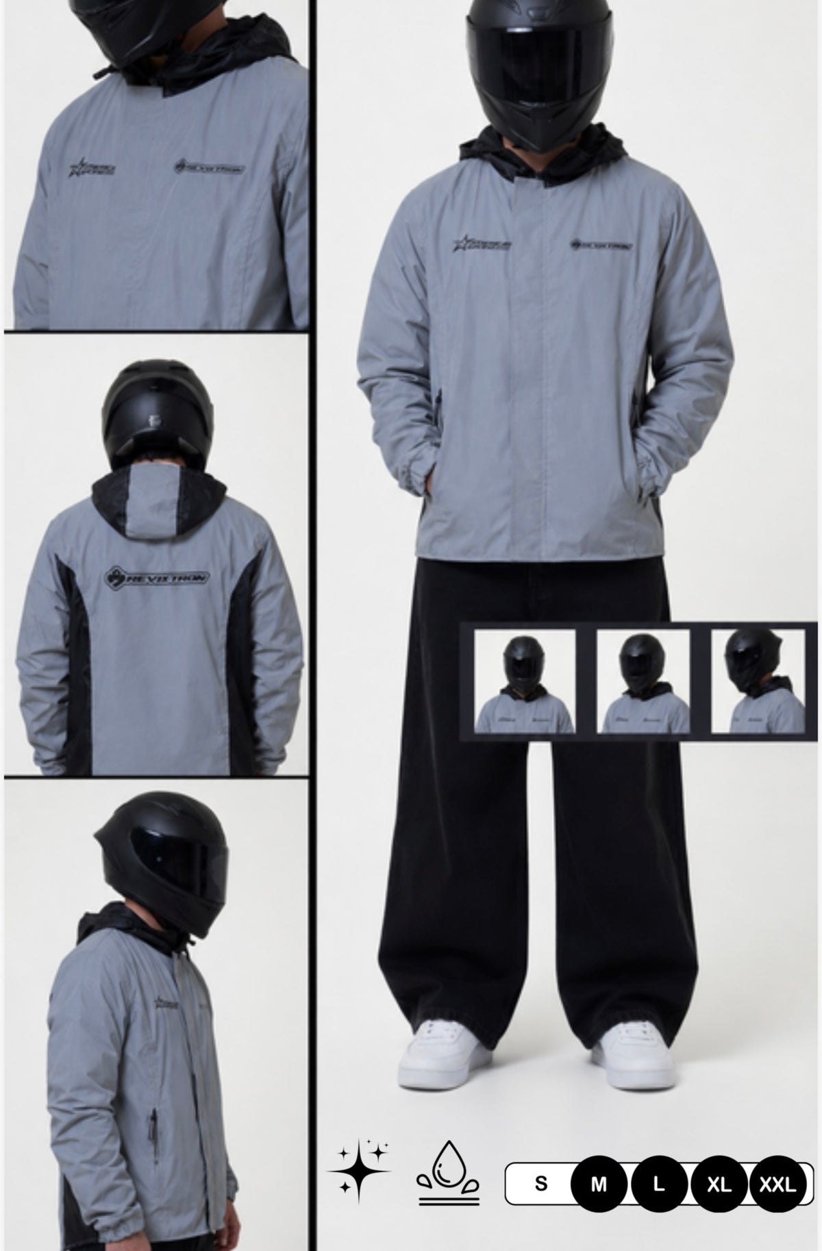 Chaqueta 100% impermeable y reflectiva