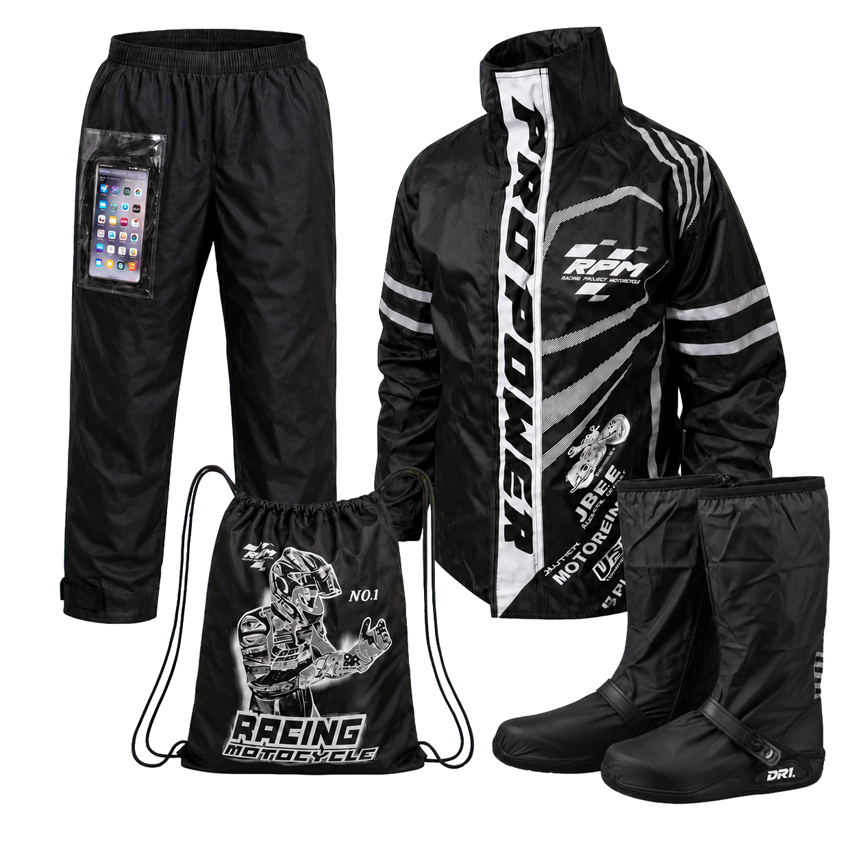 Combo Impermeable Racing + Zapatones DR1
